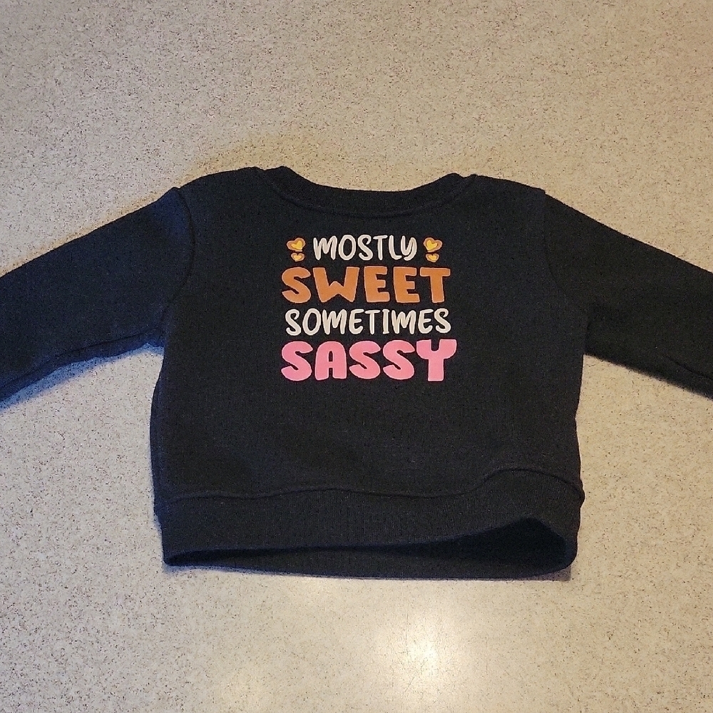 Garanimals Black Sweatshirt - Sweet and Sassy Size 12 Months Cozy Casual